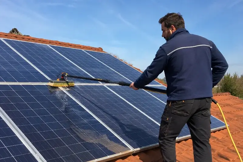 Nettoyage et entretien de panneaux solaires à la Limouzinière